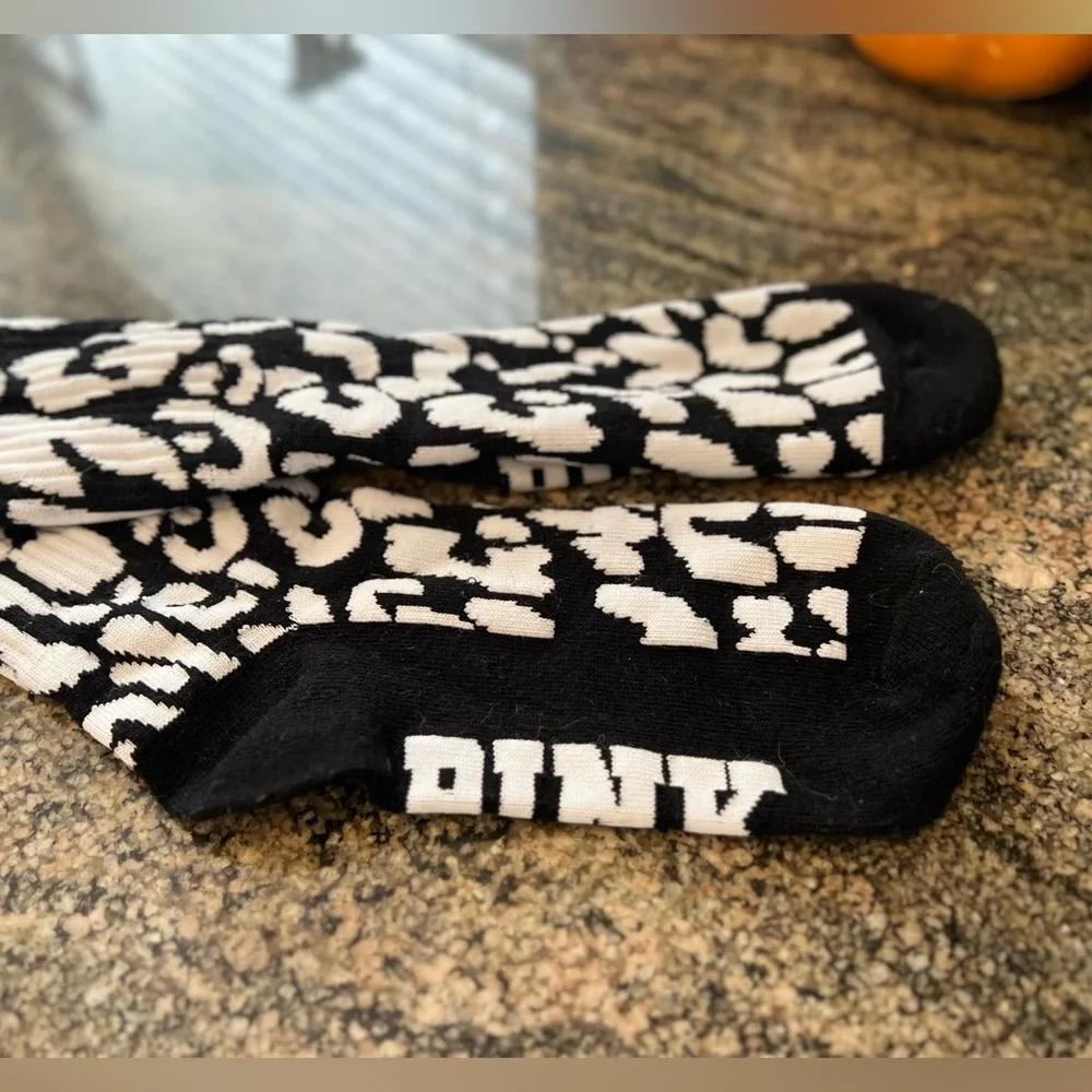 PINK Victoria’s Secret Black and White Patterned Socks